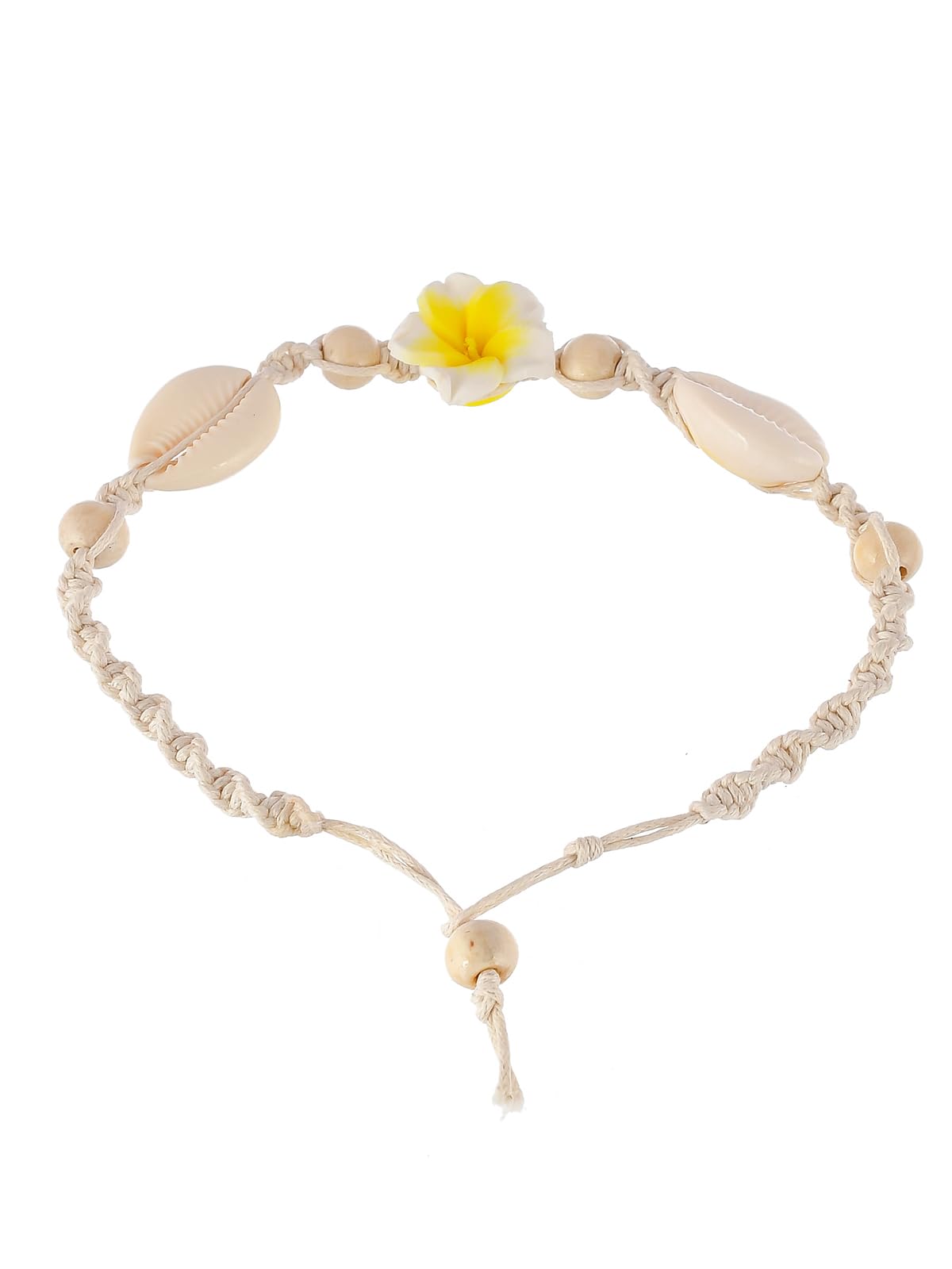 AQUASTREET Boho Handmade Cowrie floral design Foot Chain/Anklet Fabric For Women And Girls Beach Seashell Jewelry (Single) (B0C9D76LN5) Amazon Price History, Amazon Price Tracker