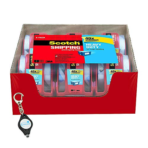 Scotch Heavy-Duty Shipping Packaging Tape with Dispenser, 2