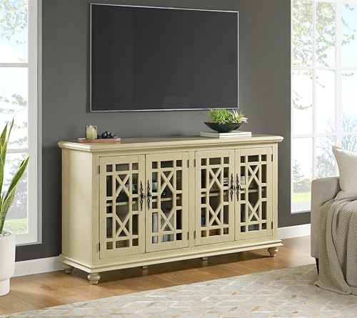 Image of Martin Svensson Home Elegant 63 inch Wood Entertainment Center, Cream White