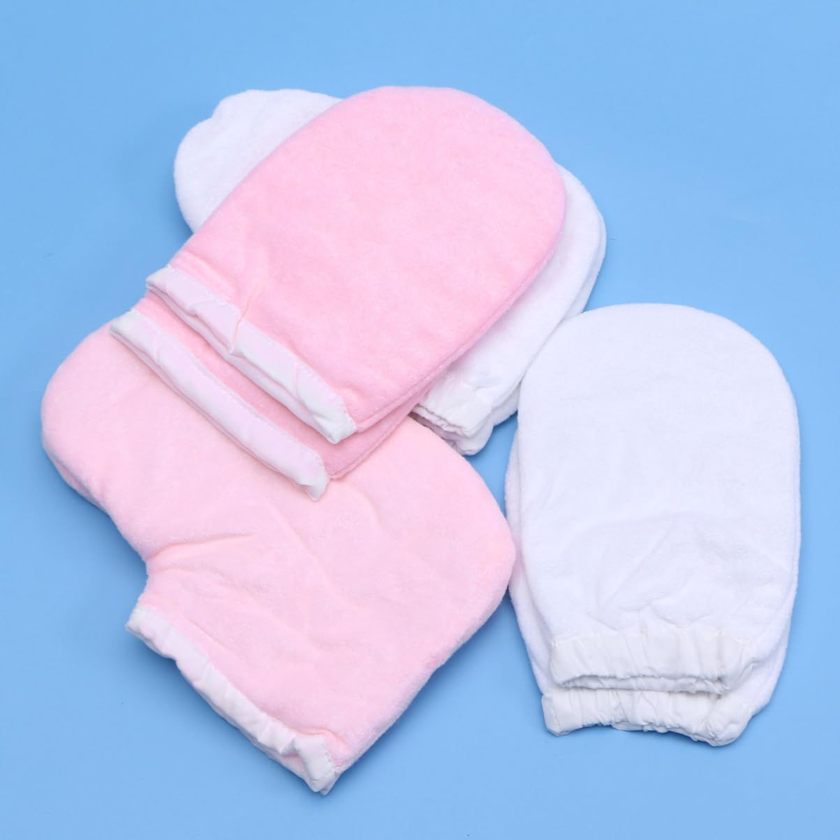FRCOLOR 4 Pares De Guantes Para Cera Manoplas De Baño De Cera Guantes De Mano Guantes De Tela Botines Guante De Baño Guante Calentador De Cera De Parafina Para Manos Y Pies Guantes De