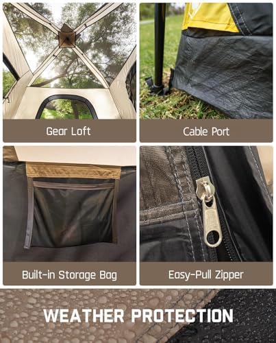 fanttikoutdoor camping tent 46810 person instant cabin tent setup in 60 seconds with rainfly amp windproof portable with carry bag for family camping amp hiking