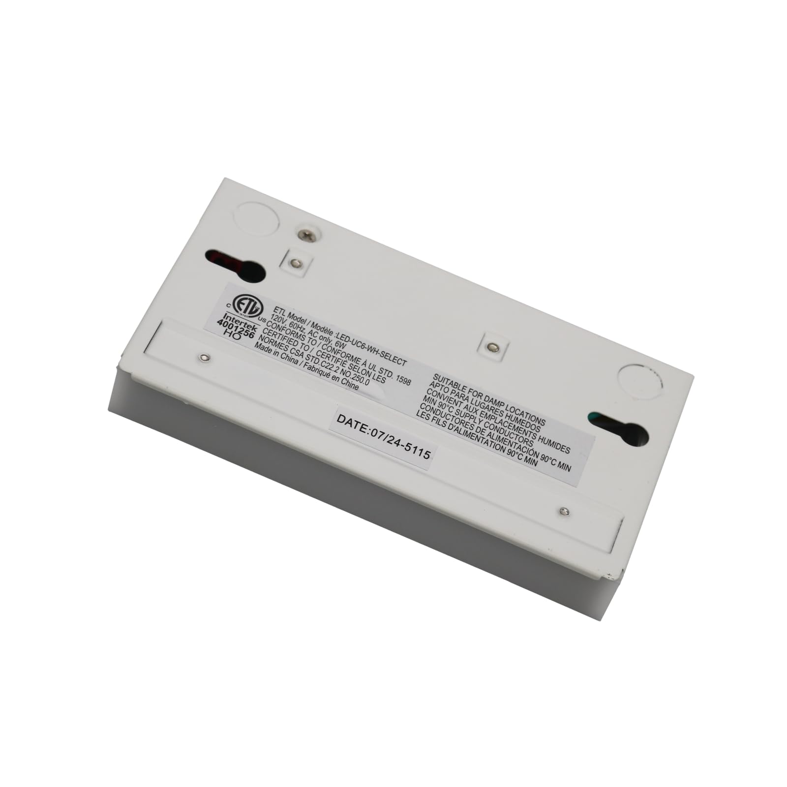 Homenhancements 6-Inch Dimmable Under Cabinet LED Light, Hardwired Installation Only, Color Selectable - Soft White/ Bright White/ Daylight White, 6W, White Finish