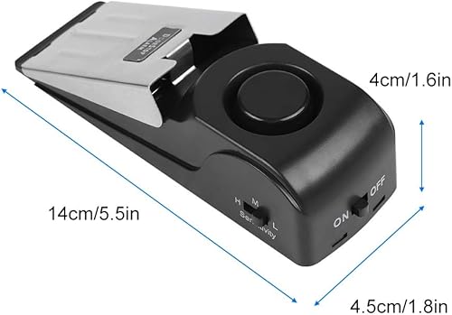 Miniatura 9 de Sonew Alarma de tope de puerta en forma de cuña de 120 dB, sistema de seguridad de viaje para el hogar, alerta inalámbrica antirrobo (no incluye