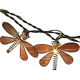 Pansdore Christmas Lights Metal Dragonfly String Lights 10 Bulbs for Home Garden Patio Party Wedding Indoor Outdoor Hanging Decoration, Green Wire