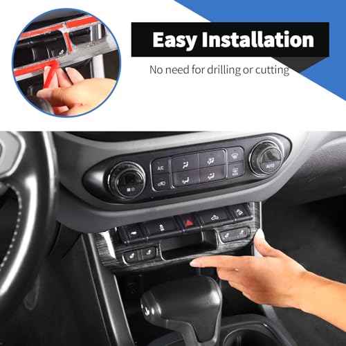 Voodonala Emergency Light Switch Panel Cover Trim Compatible with Chevy Colorado/GMC-Canyon 2014-2022, Black Wood Grain by Voodonala - Used condition - Image 4