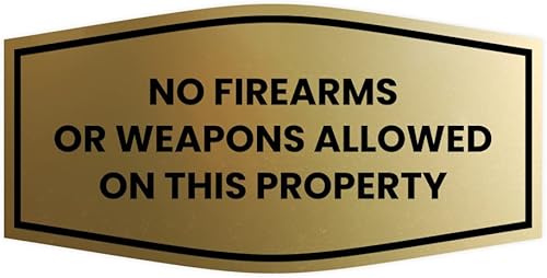 Miniatura 10 de Fancy No hay armas de fuego ni armas permitidas en este letrero de propiedad (blanco) - Pequeño