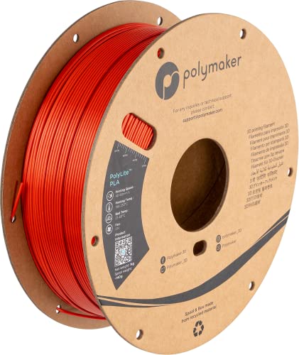 Image of Polymaker Silk PLA Filament 1.75mm, Shiny Red PLA 3D Printer Filament Silk 1kg - PolyLite 1.75mm PLA Filament Silk Red Filament 1.75mm Shiny PLA 3D Filament