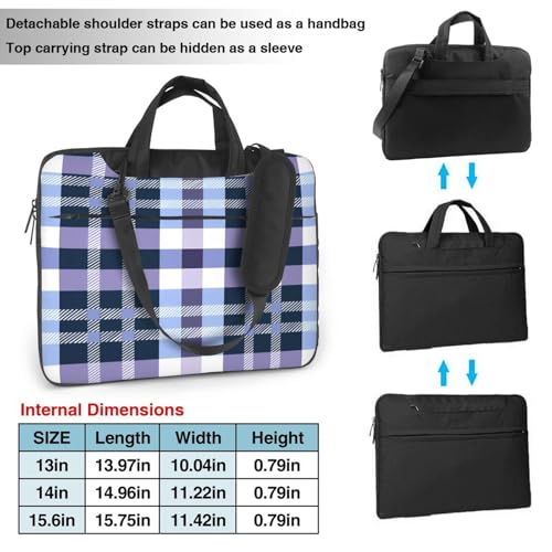 Funda para portátil cuadros azul púrpura blanco 15.6" miniatura 2