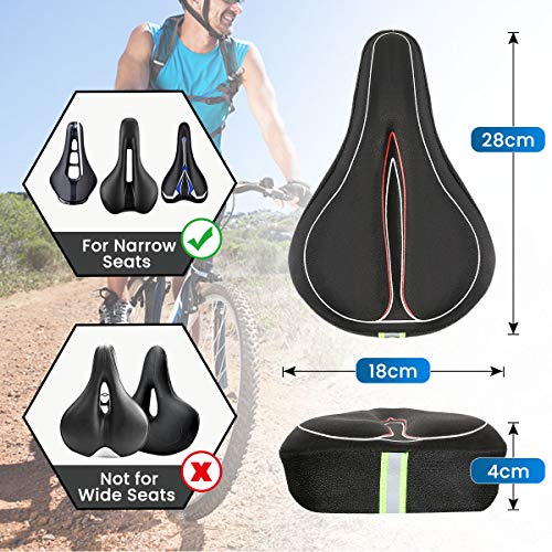 image for SGODDE Bike Seat Bicycle Saddle Cover, Most Comfortable Memory Foam Bi
