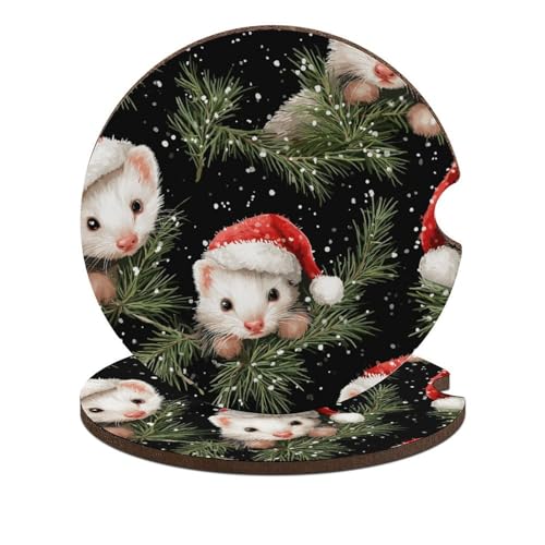 Carroportavasos insertos navideños verde ramas 2.6" 2 pack miniatura 1