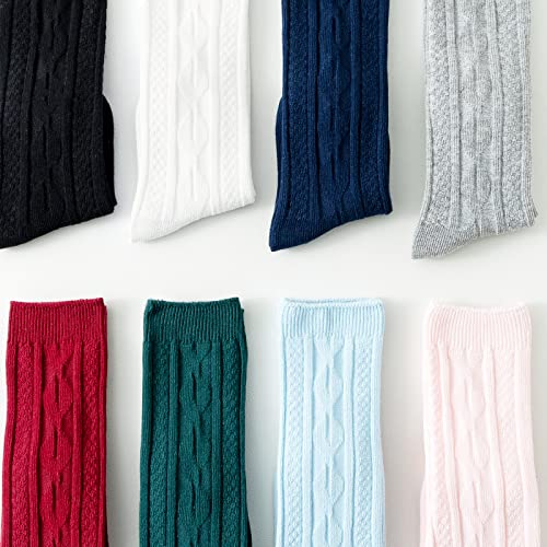 Baby Knee High Socks Seamless Knee Socks 5 Pairs Cable Knit Cotton Stockings For Infant Toddler Boys Girls (Ivory, 6-12 Months) #TOP7