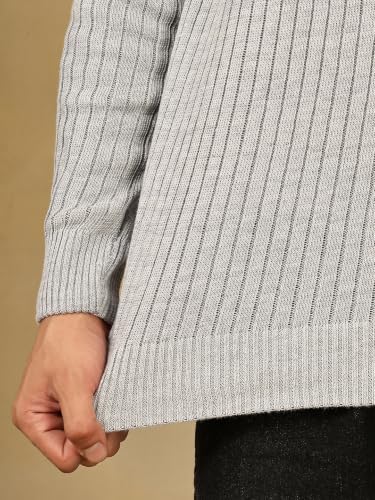 Image of Kvetoo Men High Neck Zipper Full Sleeve Woolen Winter Sweater