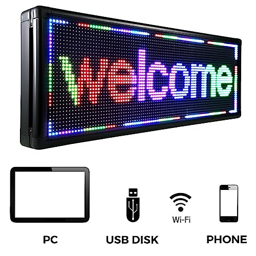 Panneau d'affichage numérique à LED programmable USB avec texte défilant multicolore haute résolution