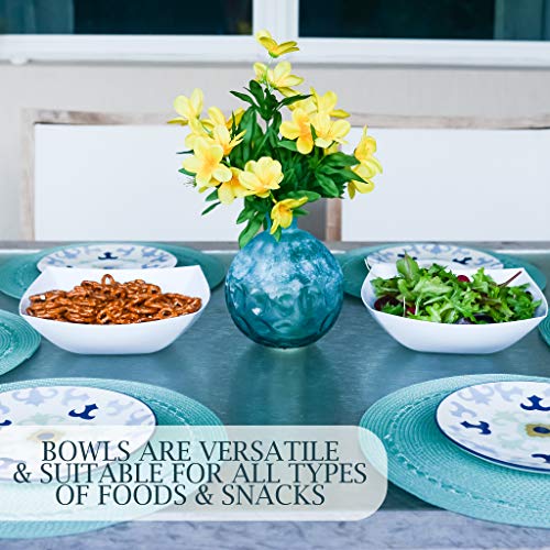 PLASTICPRO Disposable 64 ounce Square Serving Bowls, Party Snack or Salad Bowl, Large Plastic Elegant White Pack of 4 - Image 5