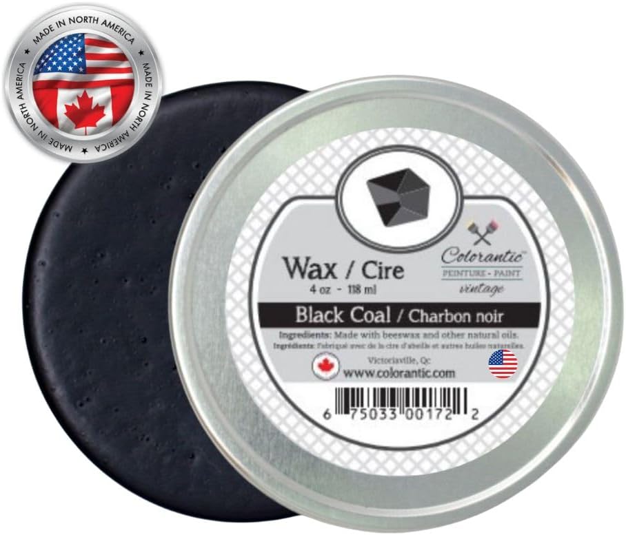 Colorantic | BLACK Wax Beeswax Waxes for Chalk Based Paint Furniture | Home Decor Craft Art DIY (8 oz (Pack of 1))