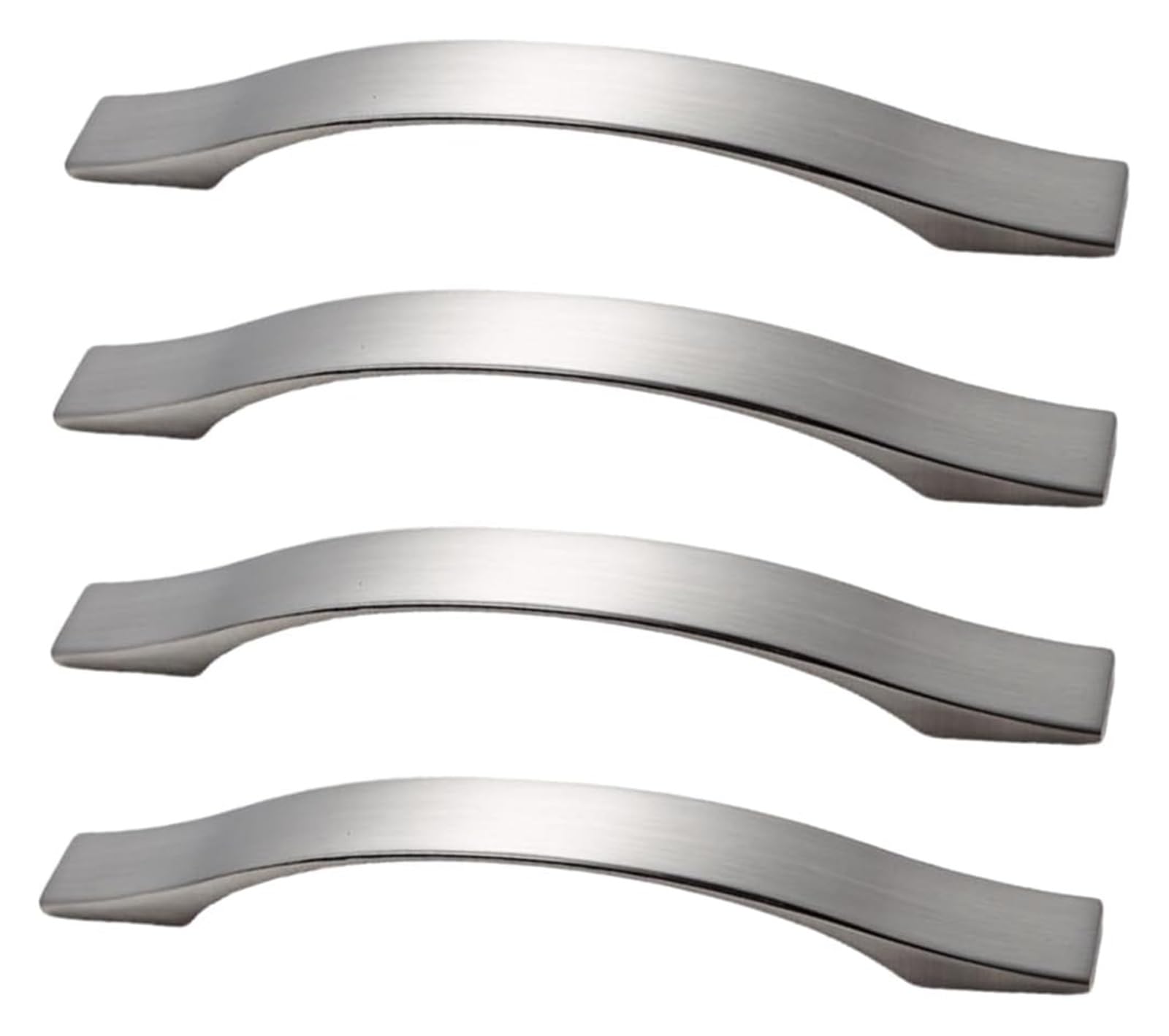 NLQCSXWEP Zinc Alloy Cabinet Bow Handle, Aluminum Alloy Cabinet Drawer Wardrobe Handles 4-Pack 96-192mm(128mm Brushed Zinc Alloy)