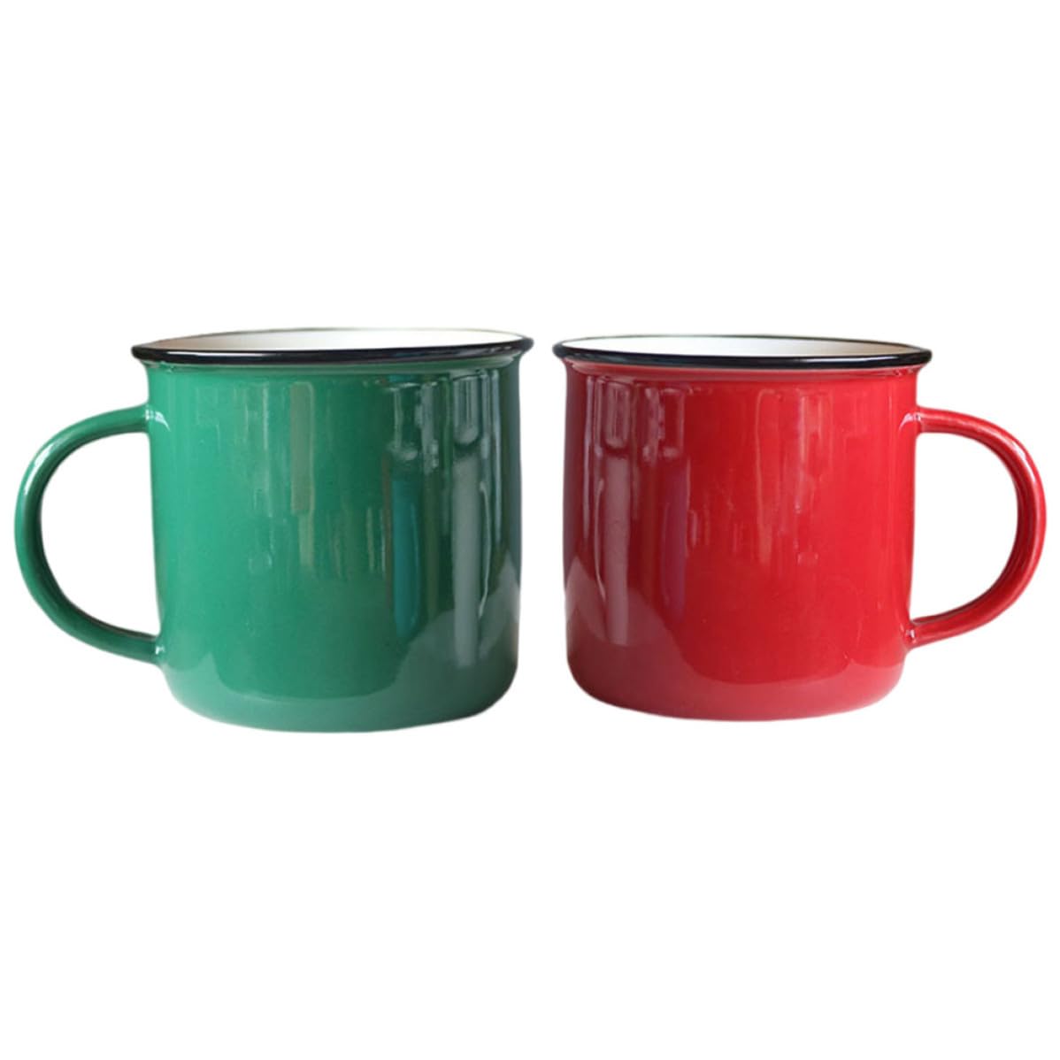 Tasses à thé résistantes à la chaleur : lot de 2 mugs en émail SHINEOFI