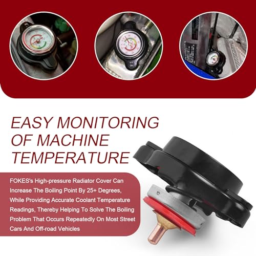 image for Sumjig Radiator Cover, Radiator Cap with Temperature Gauge, 1.8 Bar Hi