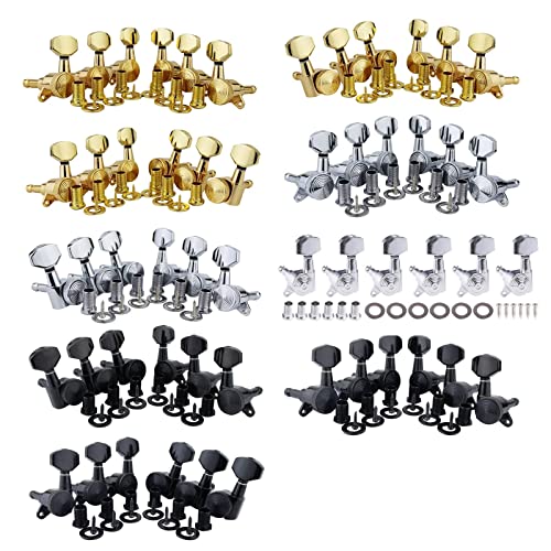 Lot de 6 accordeurs de verrouillage de guitare 6 L 3R + 3 L 1:18 pour clés mécaniques pour guitare électrique SG, chevilles de verrouillage, boutons de machine, chevilles de guitare acoustique - Les Beatles, Paul McCartney, John Lennon, RIngo Starr, George Harrison Lot de 6 accordeurs de verrouillage de guitare 6 L 3R + 3 L 1:18 pour clés mécaniques pour guitare électrique SG, chevilles de verrouillage, boutons de machine, chevilles de guitare acoustique – Image 7