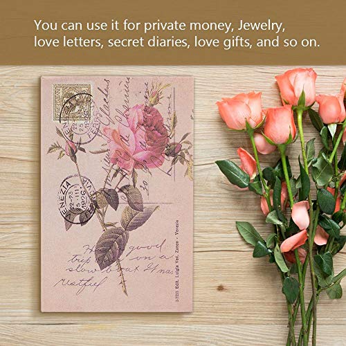ASHATA Simulation Book Safe Box,Creative Book Safe Box Money Jewelry Collection Storage Case with Combination Lock For Private money,Love Letters,Secret diaries,Love Gifts(Rose) - Image 4