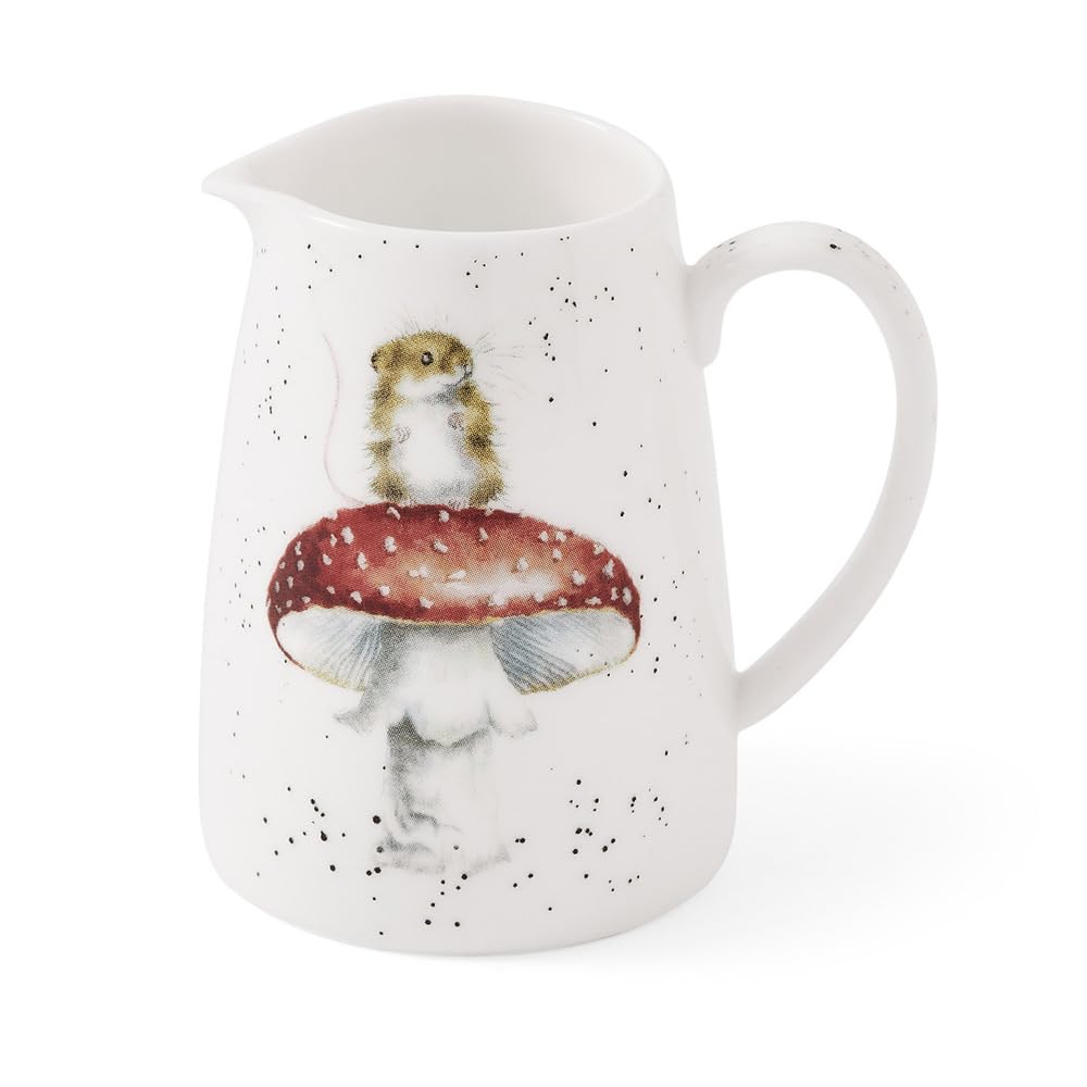 Royal Worcester x Wrendale Designs Mouse Posy Jug (125ml) – Fine Bone China Mini Jug for Milk, Cream or Flowers with Animal Illustration