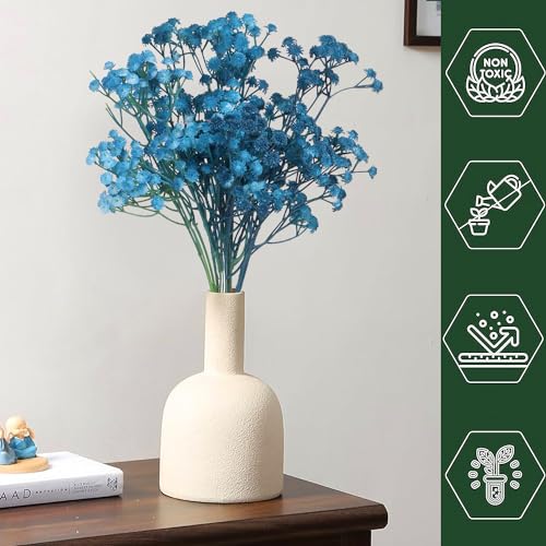 Image of HOMEVERSE 05 Pcs Baby Breath | Gypsophila Artificial Fake Silk Plants | Wedding Party | Decoration Real Touch Flowers DIY Home Garden(Blue-05pcs)