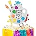 5th Slime Cake Topper - Art Themed Palette Painting Graffi Boy Girl Happy Birthday Party Decorations Supplies - Five Years Old Birthday Cake Decor