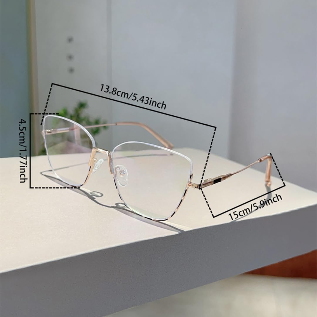 Occhiali da vista vintage semi-rimless da donna alla moda, con blocco della luce blu