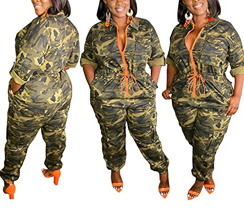 Vakkest Women Ladies Jumper Outfit Camouflage Deep V Neck Workout Boyfriend Style Pants Tracksuit Loungewear #TOP2