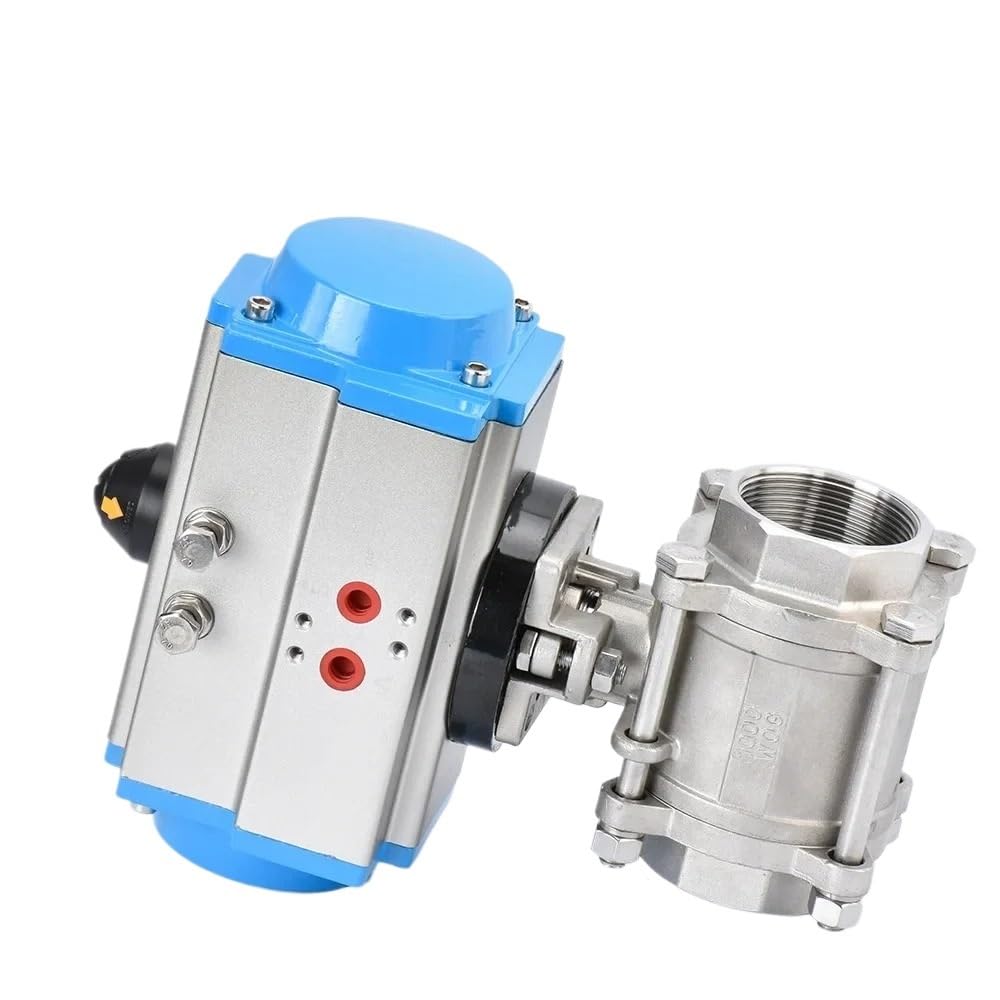 QRUYHBAJU 1/4" Three Piece High Platform Pneumatic Ball Stainless Steel 304 Double Acting Cylinder(Double Acting)