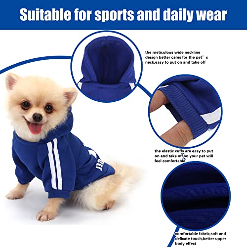 QiCheng&LYS Hunde Pullis Kleine Hunde Hunde Hoodie Pullover Chihuahua Warm Pullover Mantel Pet Kleidung Bekleidung (Navy blau, XS)