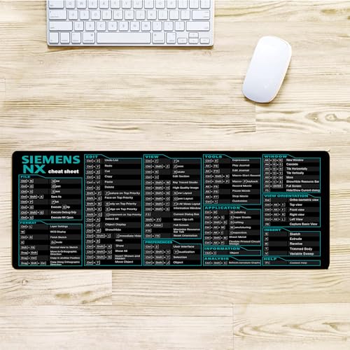 Image of Siemens NX 11 Shortcuts Mouse Pad, Perfect for Engineers, CAD & Product Designers, Extended Keyboard & Mousemat for 3D Modeling & PC, Essential Computer Accessories for Study, Work KMH