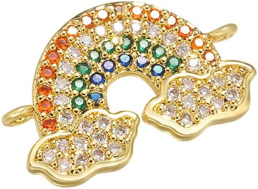 Erick Han, 13X20Mm Crystal Rainbow Connector for Women Handmade Bracelet Necklace Jewelry Accessories Making Findings Model: Vs436 - (Color: Gold)