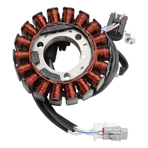 ❣️La bobina dello statore ha 5 fili, 1 connettore maschio a 3 pin e 1 connettore maschio a 2 pin. In totale ha 3 + 2 pin e 3 fori di fissaggio. Prima di acquistare, confrontate il numero di pin e connettori con la vecchia parte.