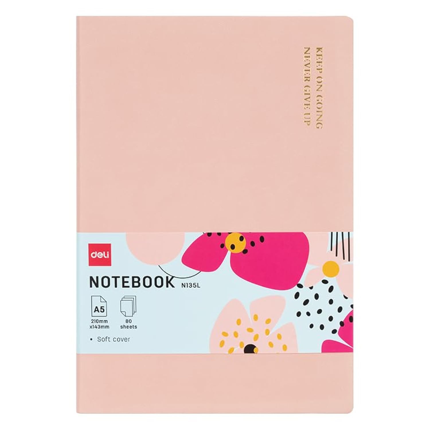 Deli Deri Kaplı A5 80 yp 70g Defter Çizgili Pembe