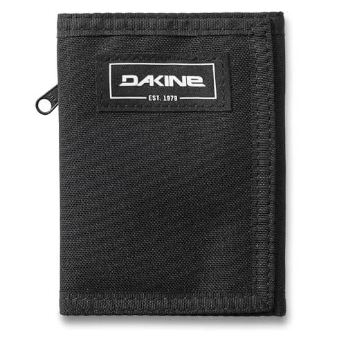 Image of Dakine Trifold Wallet for Men, Vert Rail Wallet RFID Blocking, Slim Durable Mens Wallet with Coin Pocket, Hook & Loop Closure, Black