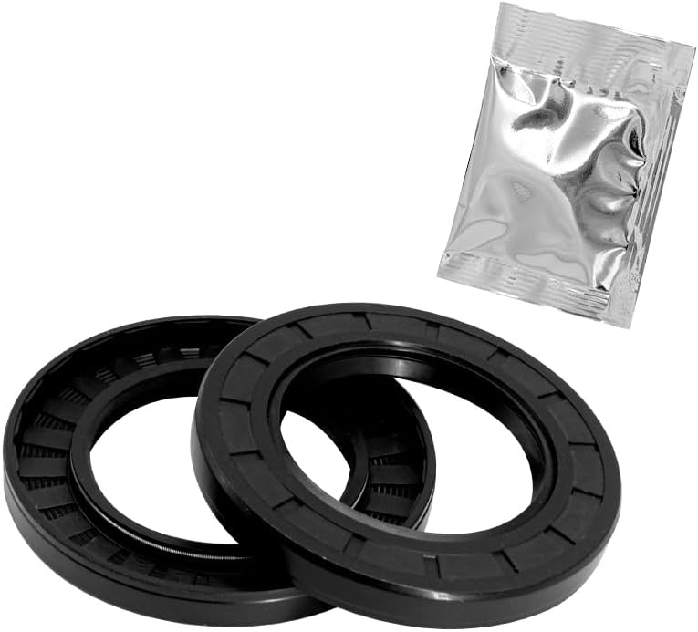 TC 25mm X 52mm X 7mm, 2PCS Black Double Lip Oil Seal, Nitrile Rubber Cover Double Lip with Spring, Oil Shaft Seal Fit for Bearing Shaft