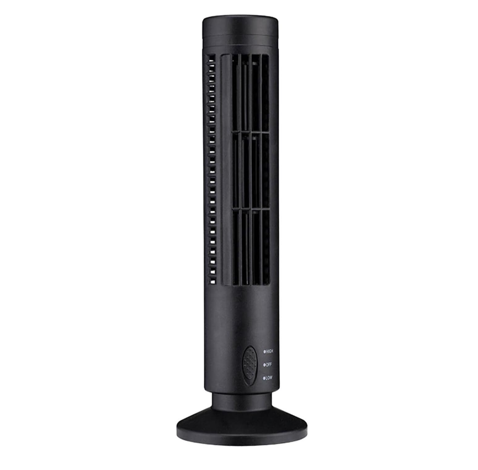 Ventilateur de tour portable sans lame rechargeable USB noir