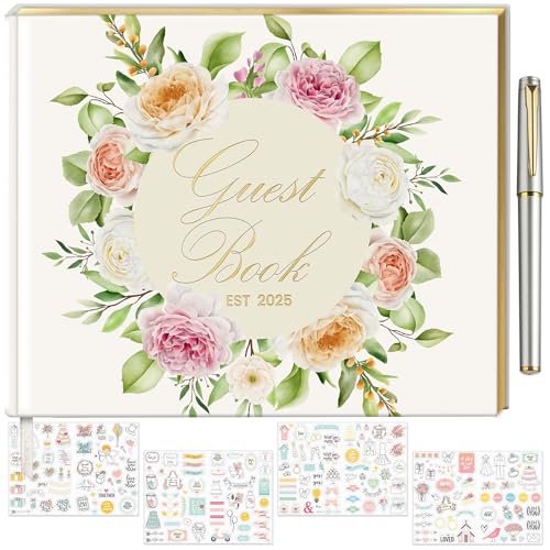 Wedding Guest Book with Pen and Stickers Included , Custom Guest Book Design 2025 , Guest Book Wedding Reception Size7.2