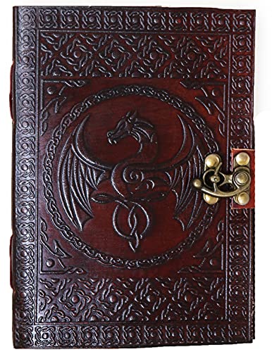 18 cm Diario de cuero virgen de Grimoire Dragon Book Of Shadows Cuaderno de bocetos mágicos de Artists Notebook