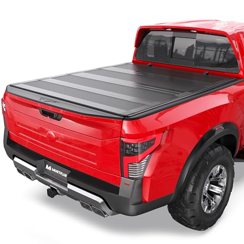Image of MOSTPLUS 5FT 2WD /4WD Low-Profile Quad-Fold Hard Truck Bed Tonneau Cover Compatible for Nissan Frontier 2005-2021 Bed Cover 60Inch
