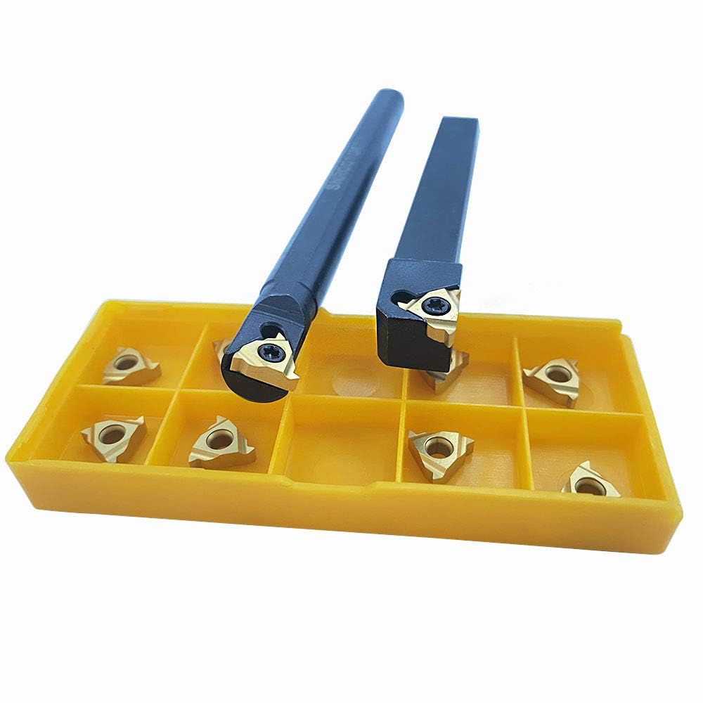 14 pièces SER 1010H11 porte-outil de tournage à filetage externe + SNR 0010K11 porte-outil de tournage à filetage interne avec insert de filetage indexable en carbure CNC 11ER AG60 11IR AG60.