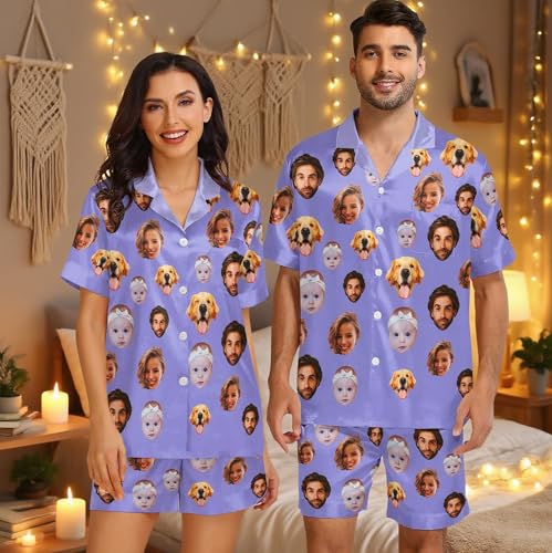 Custom Pajamas Sets with Faces for Cat Dog Mom Personalized Pet Funny Pajamas with Photos2
