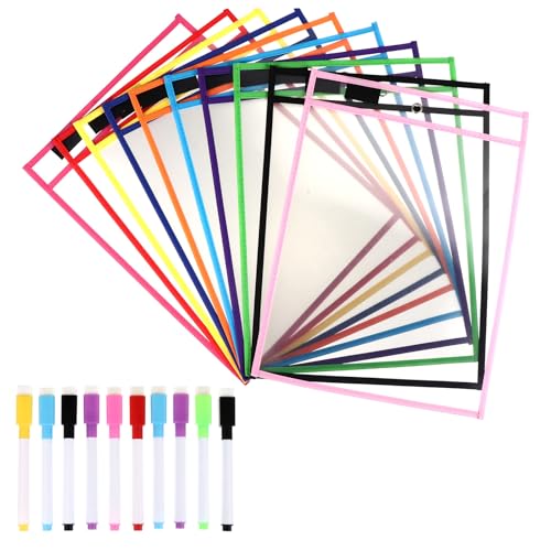 Pochettes effaçables à sec réutilisables Mipcase pour éviter le gaspillage de papier en classe