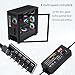 Delinx Upgrade 60W PC Fan Power Supply, 3-pin 4-Pin Computer Cooler Fans Speed Controller, 12V 5A 1 to 5 Way Splitter Fan Hub Power Supply Cable,100-240vAC to 3-12vDC Adjustable Fan Power Adapter