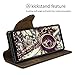 kalibri Case Compatible with Sony Xperia 1 - Wallet Case Real Leather Book Style Cover with Card Slot - Navigational Compass Brown
