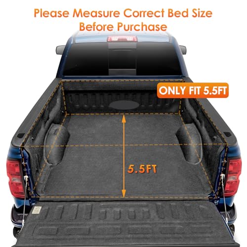 Image of Nilight Soft Tri-Fold Tonneau Cover for Ford F150 2004-2014 5.5ft Bed