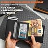 TEEHON Geldbörse Herren, Portmonee Herren mit Münzfach & RFID Schutz, Magnetischer Slim Wallet, Leder Portmonee, 7 Kartenetui, ID-Fenster - Schwarz Orange (Schwarz Orange) #2