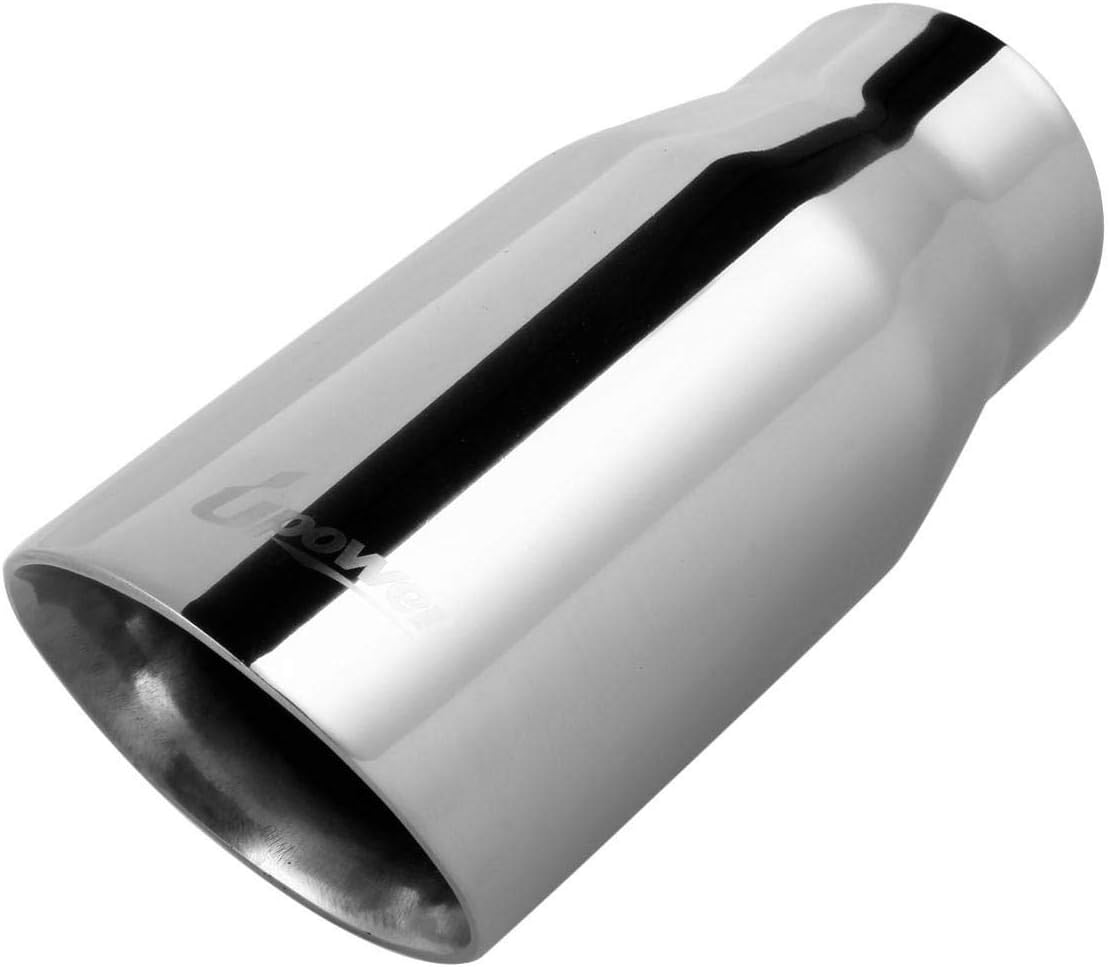 Upower 2.25" to 3" Exhaust Tips 2 1/4 inch Inlet 3 inch Outlet 8" Long Stainless Steel Exhaust TailPipe Tips Universal for Cars Sedans and Trucks Weld-On Double Wall Thick