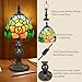 Nizrsky Small Tiffany Table Lamp, 3 Color-Temperature Roses Stained Glass Lamp,6 Inch Tiffany Style Lamp for Bedroom Living Room Home, Handcrafted Light, Included Bulb (Yellow)